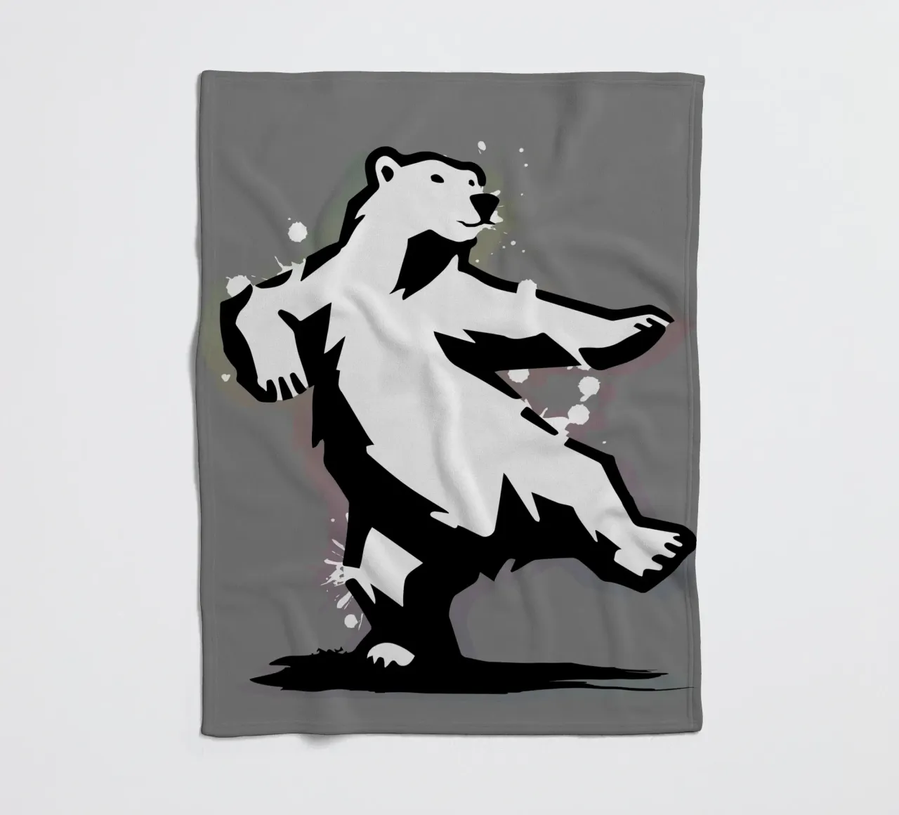 Orso polare danzante in stile stencil coperta in pile da namosh