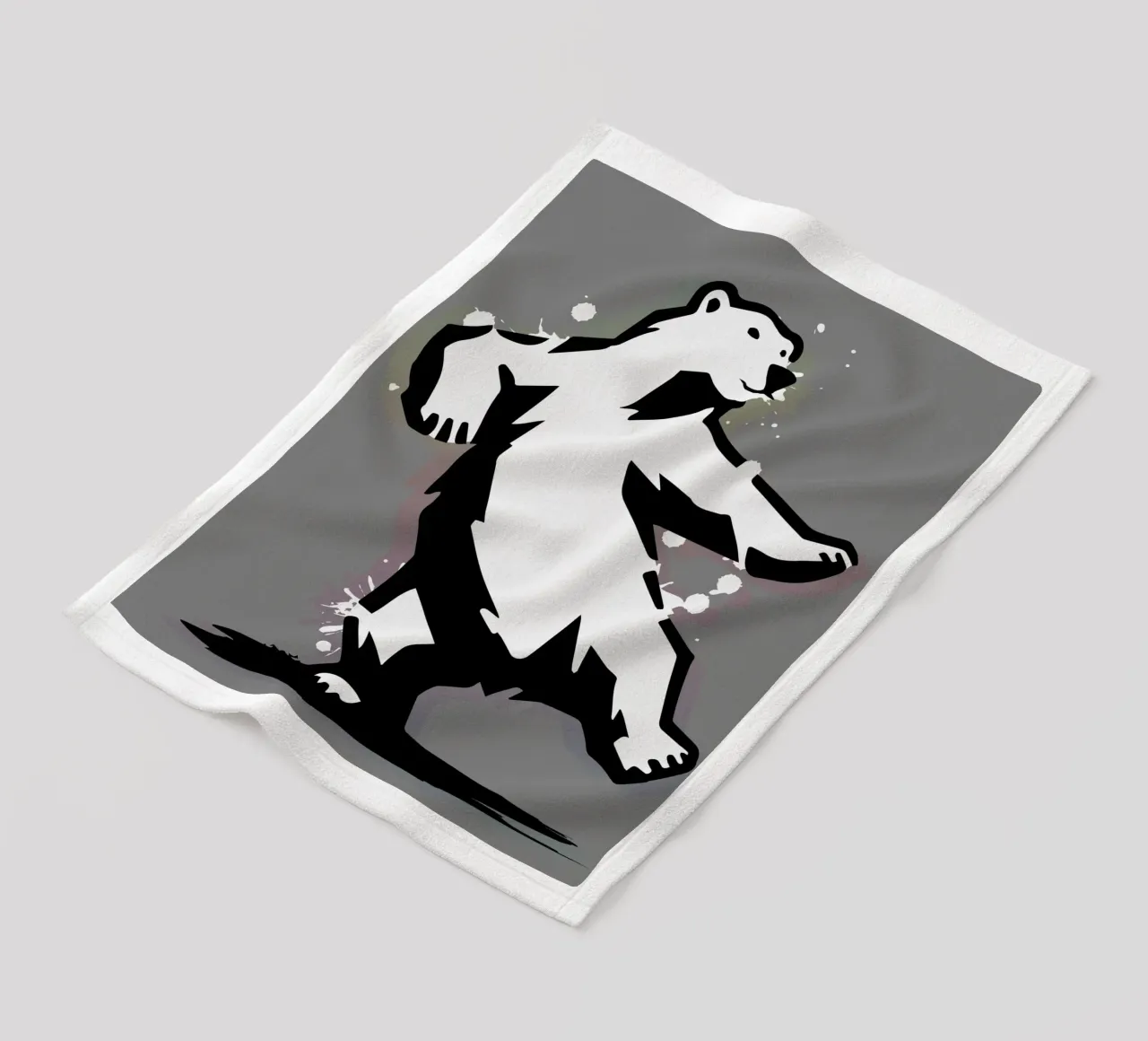 Orso polare danzante in stile stencil coperta in pile da namosh