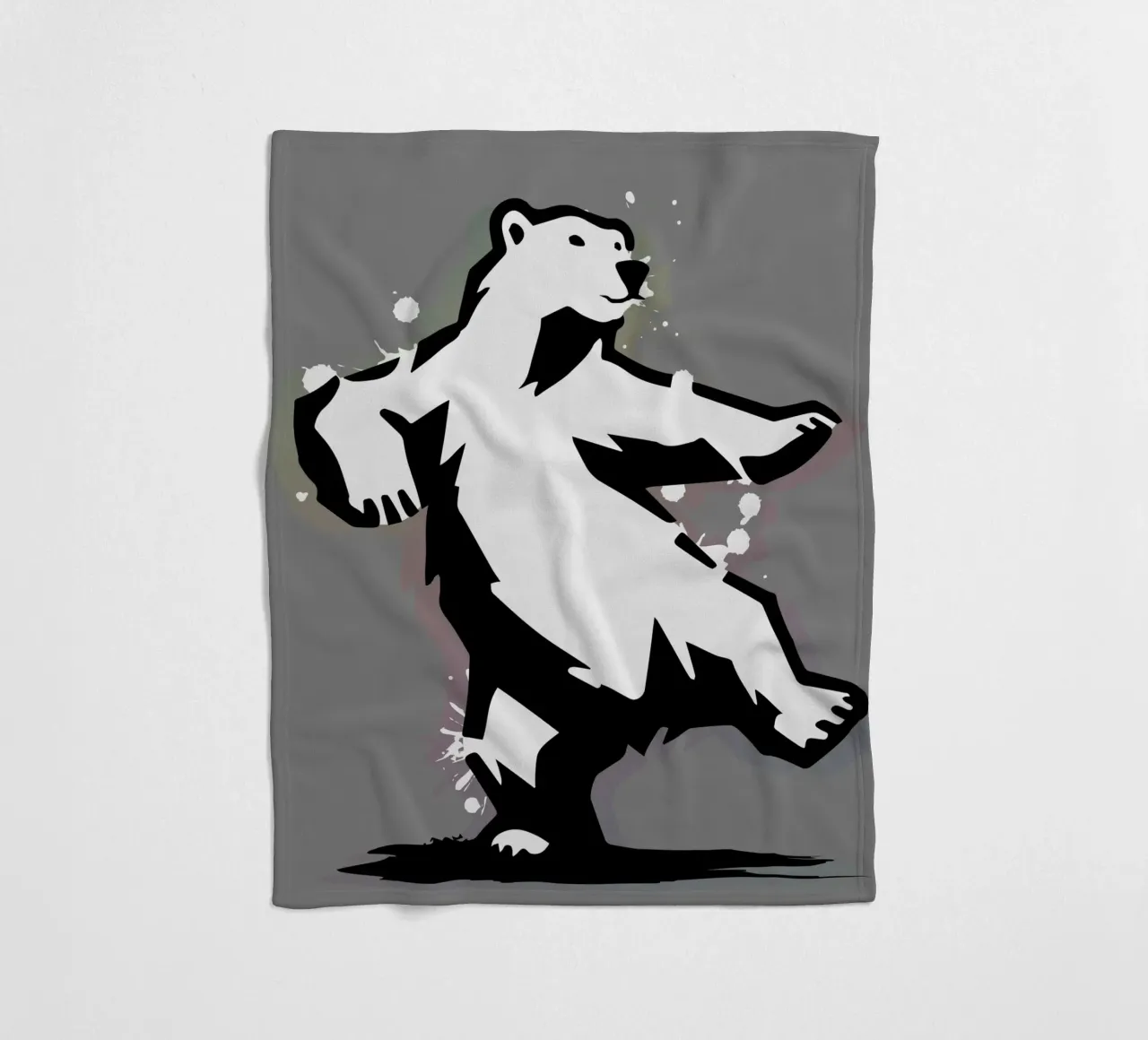 Orso polare danzante in stile stencil coperta in pile da namosh