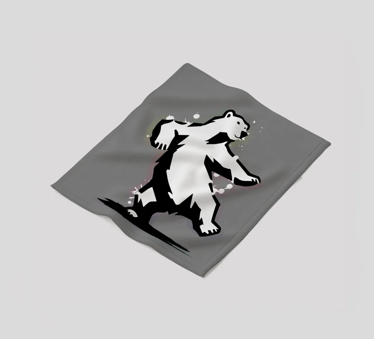 Orso polare danzante in stile stencil coperta in pile da namosh