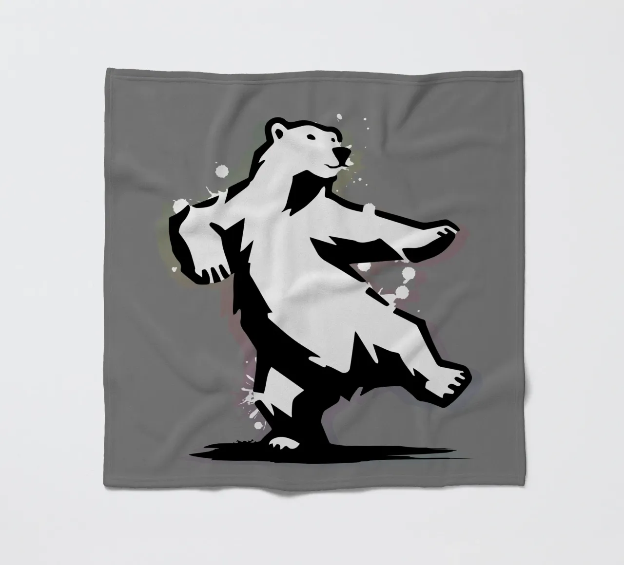 Orso polare danzante in stile stencil coperta in pile da namosh