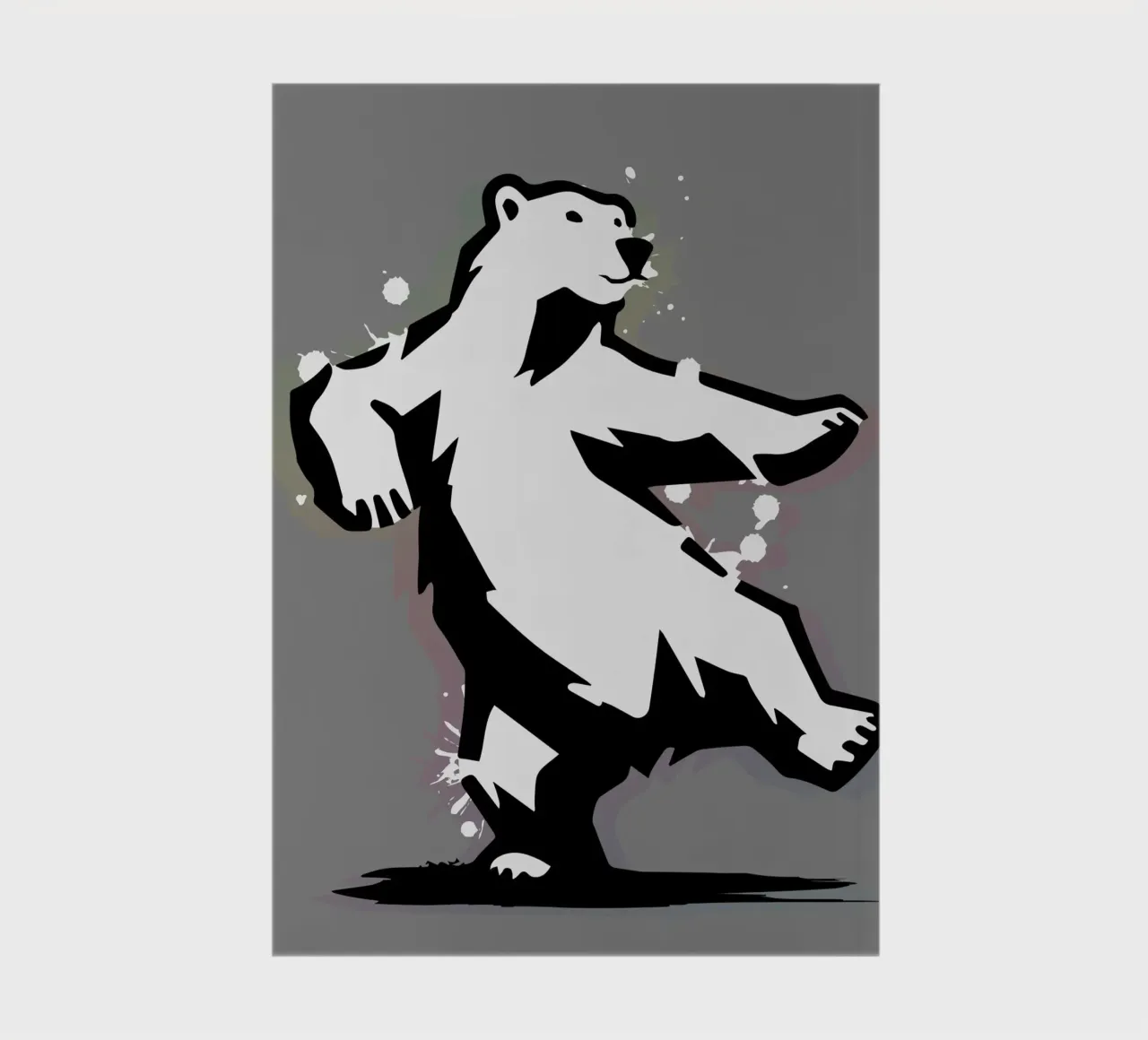 Dancing polar bear in stencil style notebook by namosh