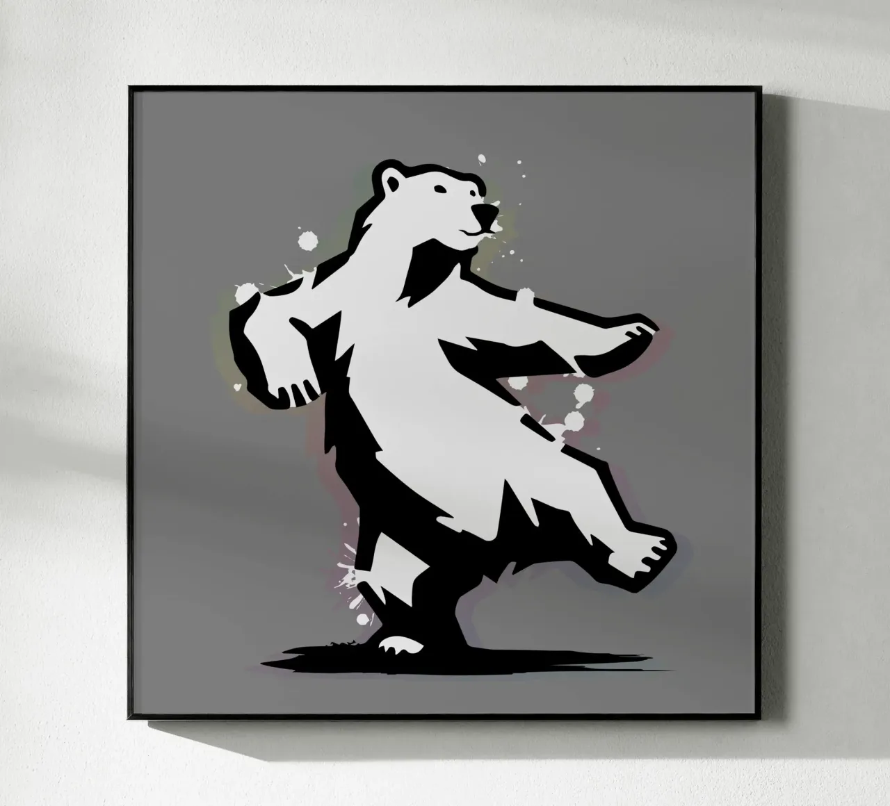 Orso polare danzante in stile stencil plexiglass da namosh