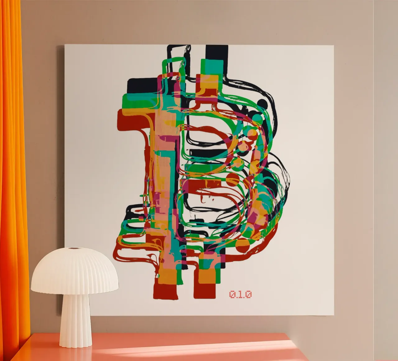 BTC_Trance_Colors canvas met Baklijst van Crypto_Jungle