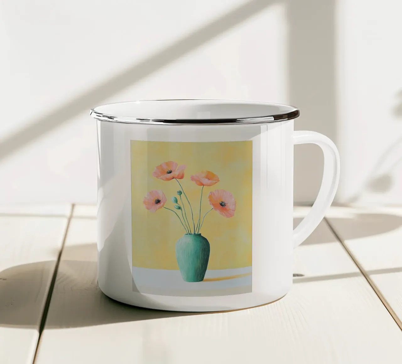 Fiori in vaso tazza in smalto da IamHomeStudio