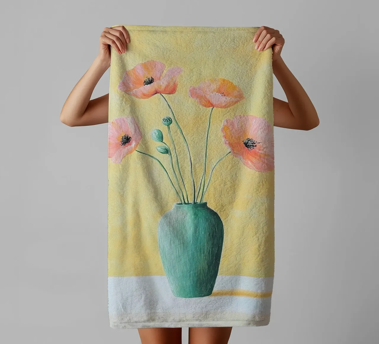 Bloemen in vaas badhanddoek van IamHomeStudio