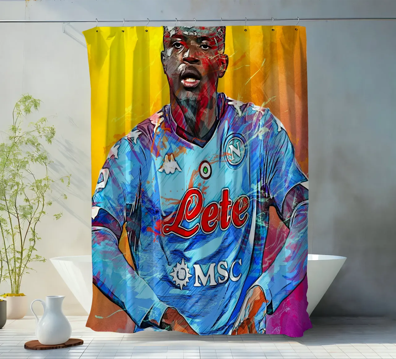 Victor Osimhen tenda da doccia da tenten