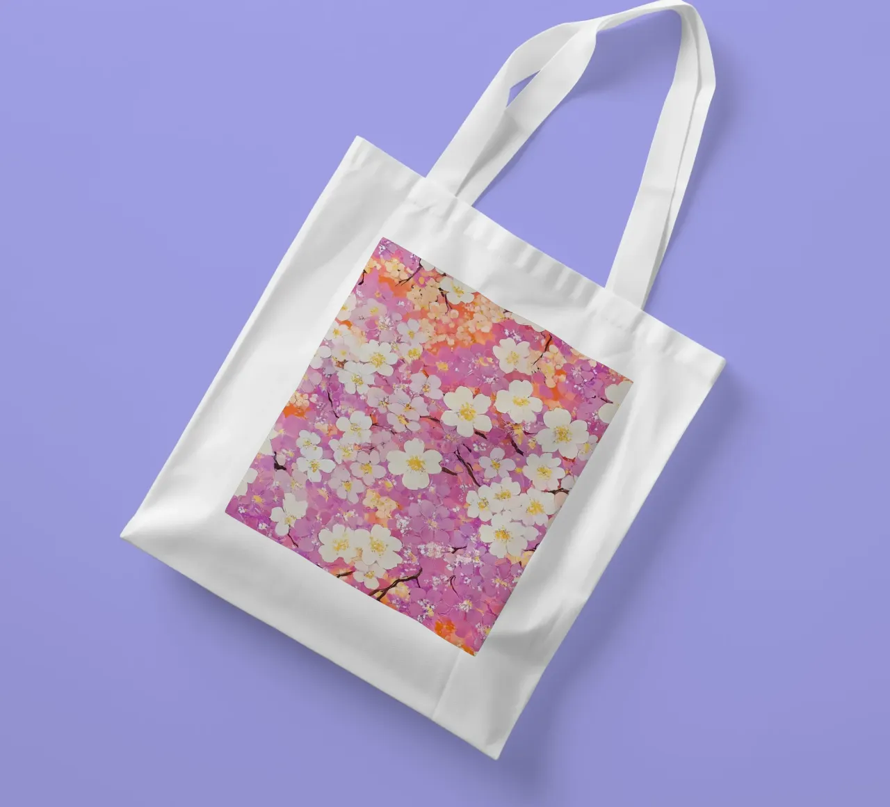 Fiori bianchi e rosa borsa in juta da IamHomeStudio