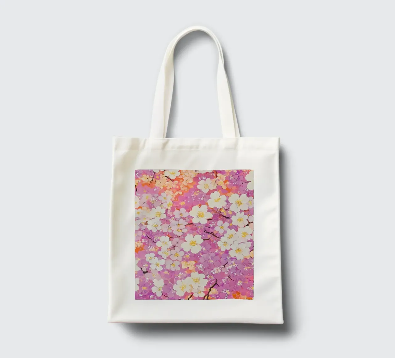 Fiori bianchi e rosa borsa in juta da IamHomeStudio