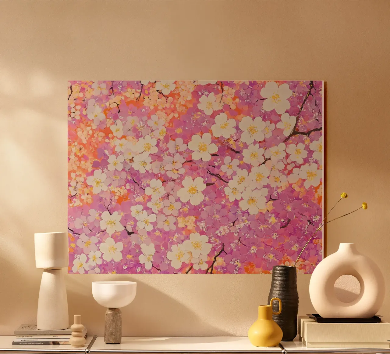 Fiori bianchi e rosa plexiglass da IamHomeStudio