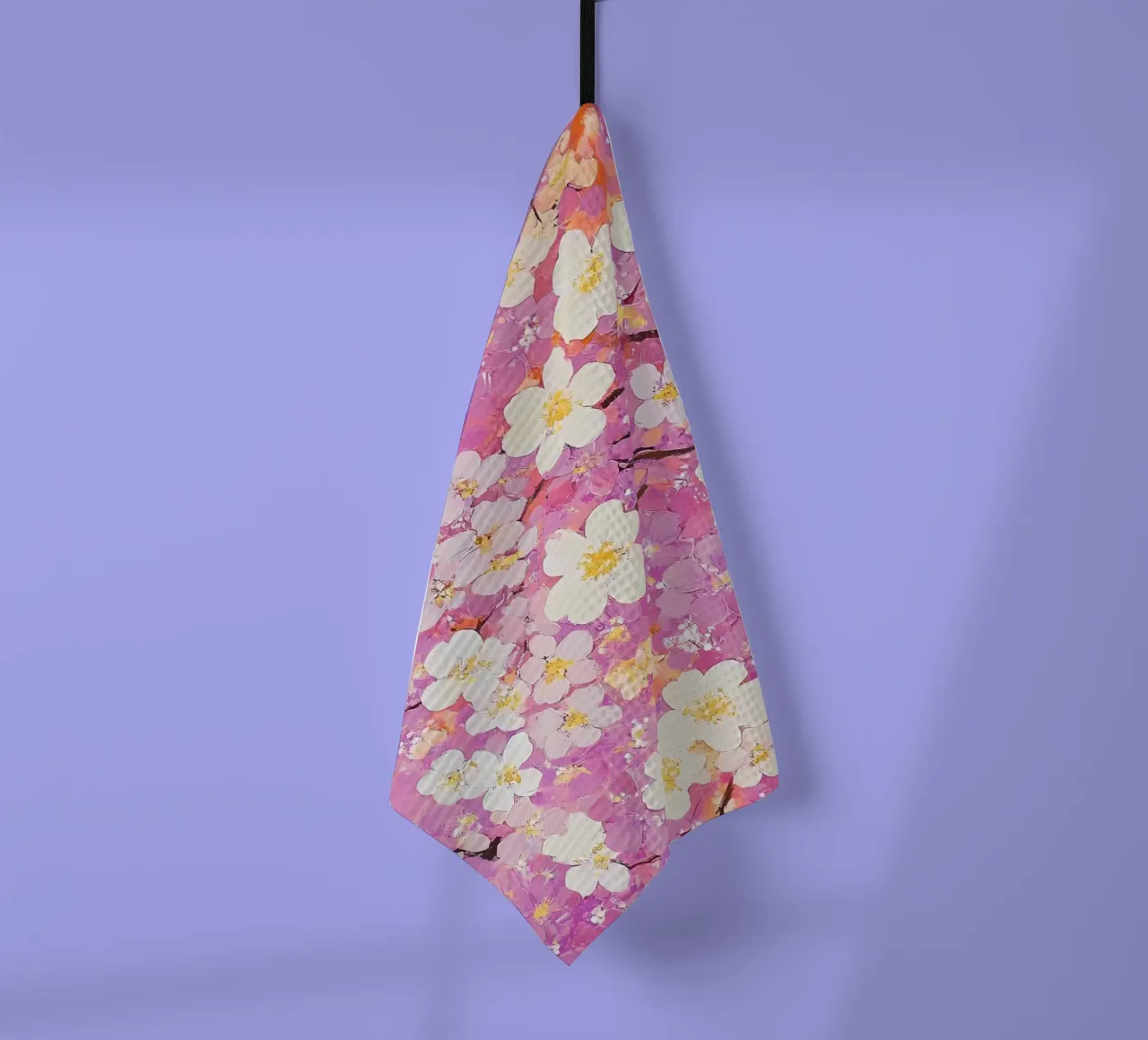 Fiori bianchi e rosa canovaccio da cucina da IamHomeStudio