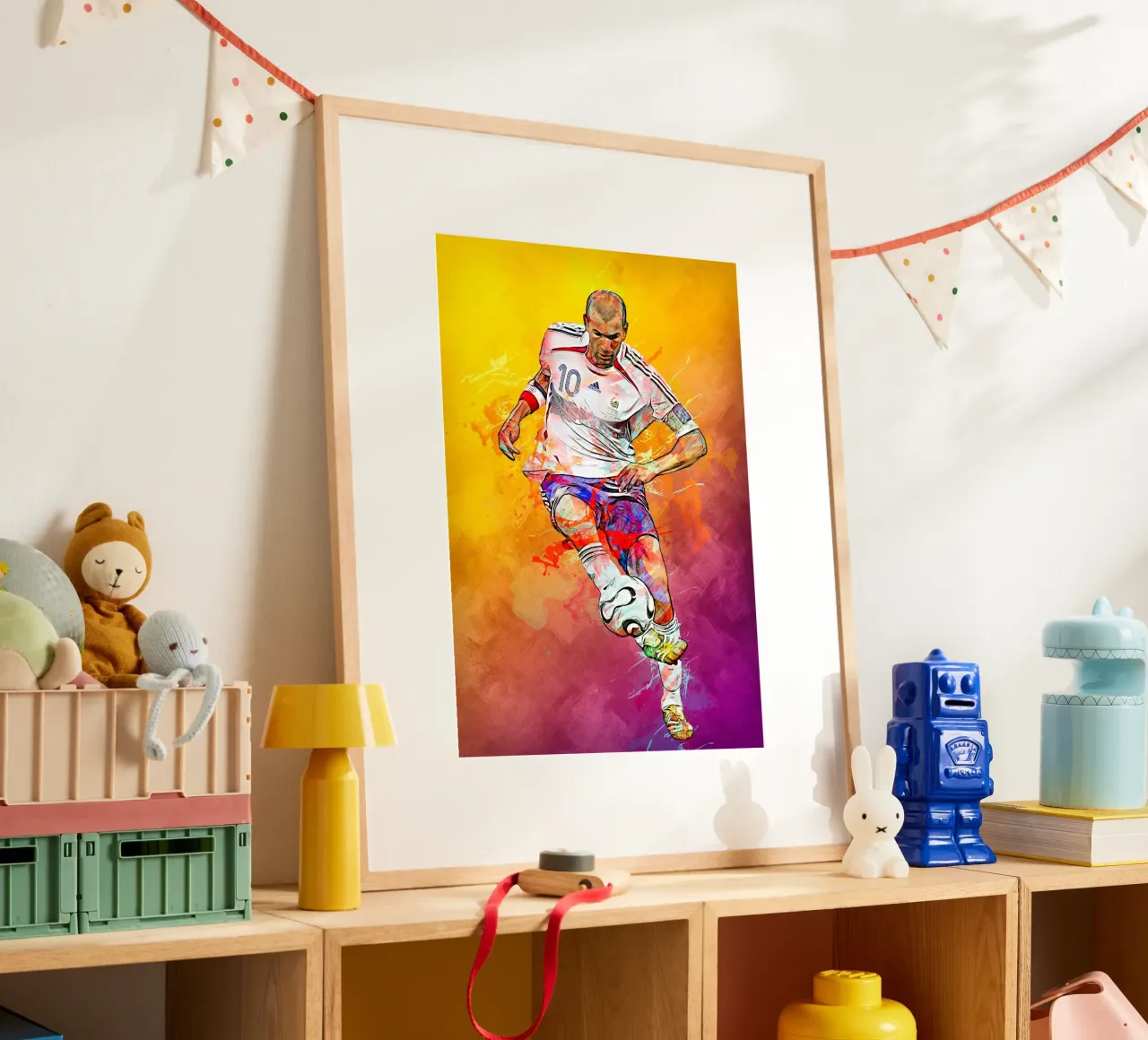 zinedine zidane poster con telaio in plastica da tenten