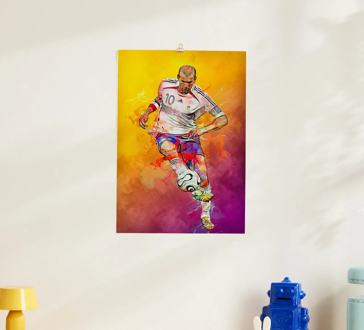 zinedine zidane poster con telaio in plastica da tenten