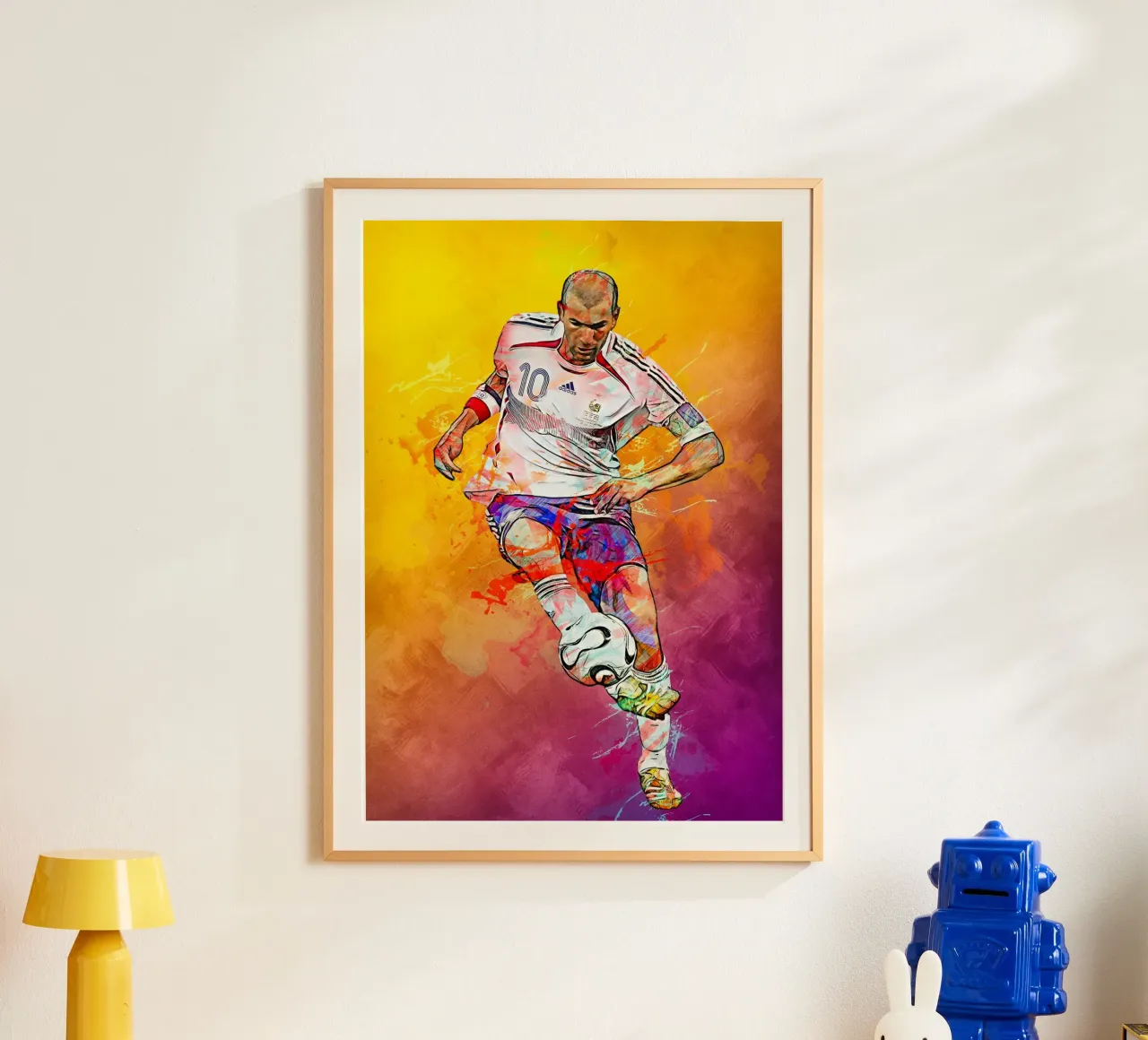 zinedine zidane poster con telaio in plastica da tenten