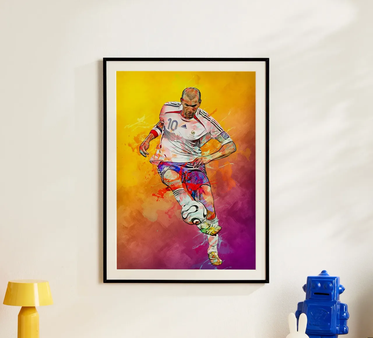 zinedine zidane poster con telaio in plastica da tenten