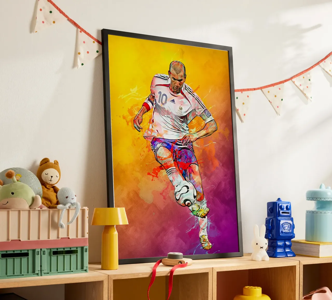 zinedine zidane poster con telaio in plastica da tenten
