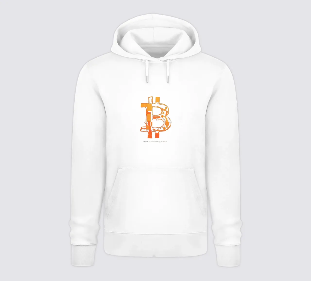 BTC_Trance Orange Burst felpa con cappuccio da Crypto_Jungle