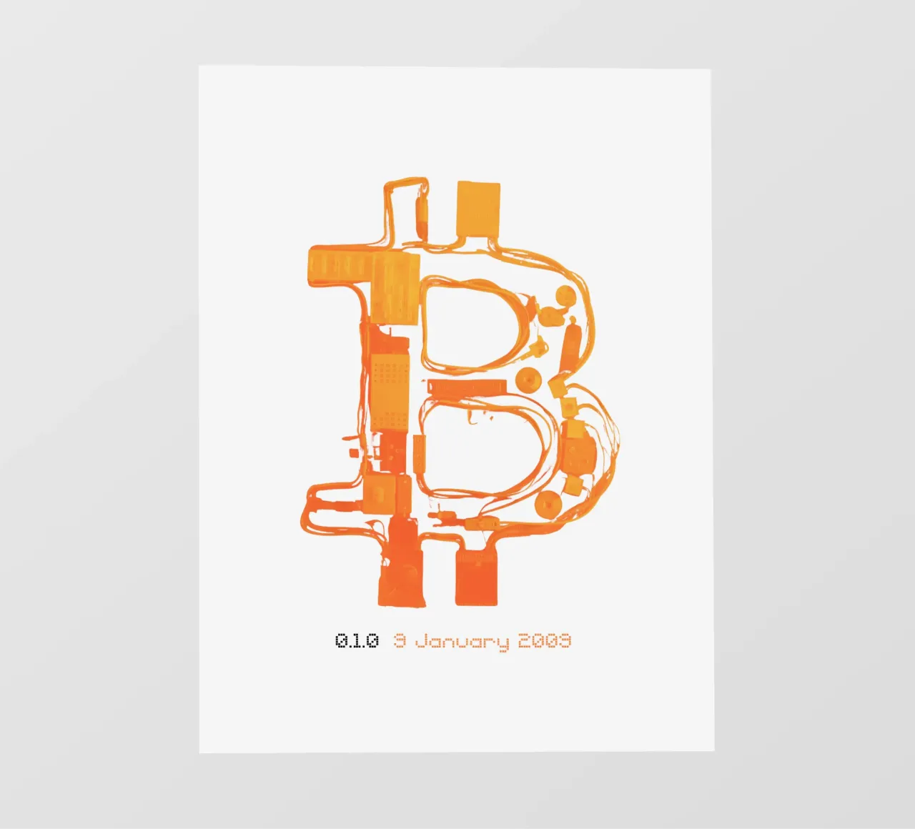 BTC_Trance Orange Burst pellicola backlit da Crypto_Jungle