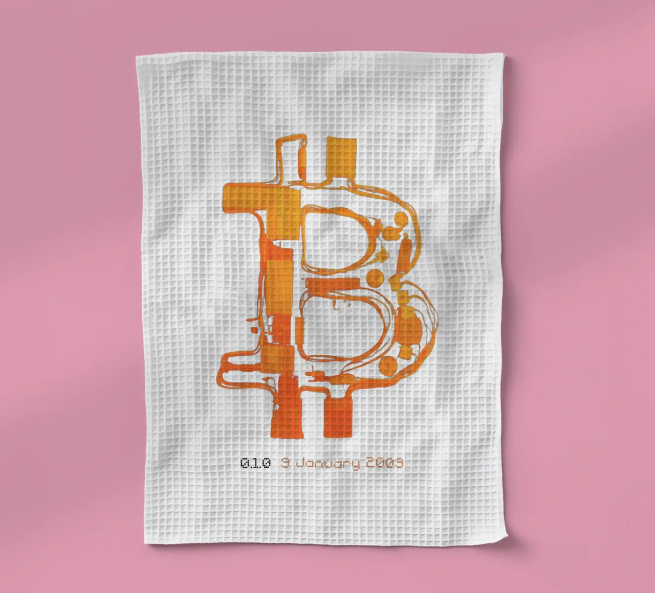 BTC_Trance Orange Burst canovaccio da cucina da Crypto_Jungle