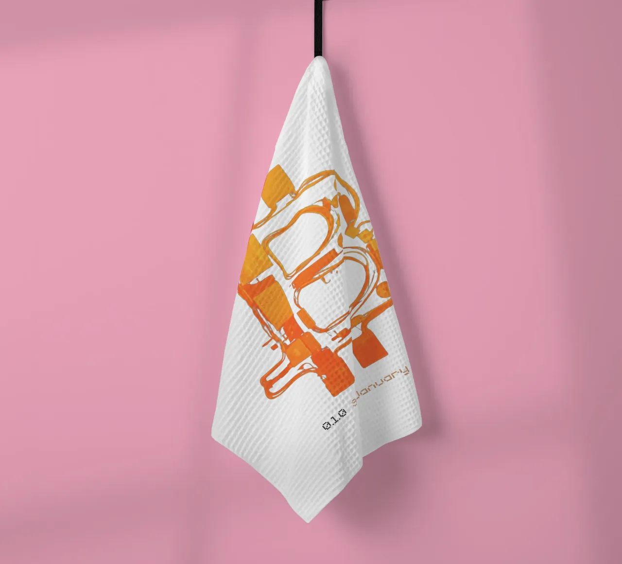 BTC_Trance Orange Burst canovaccio da cucina da Crypto_Jungle
