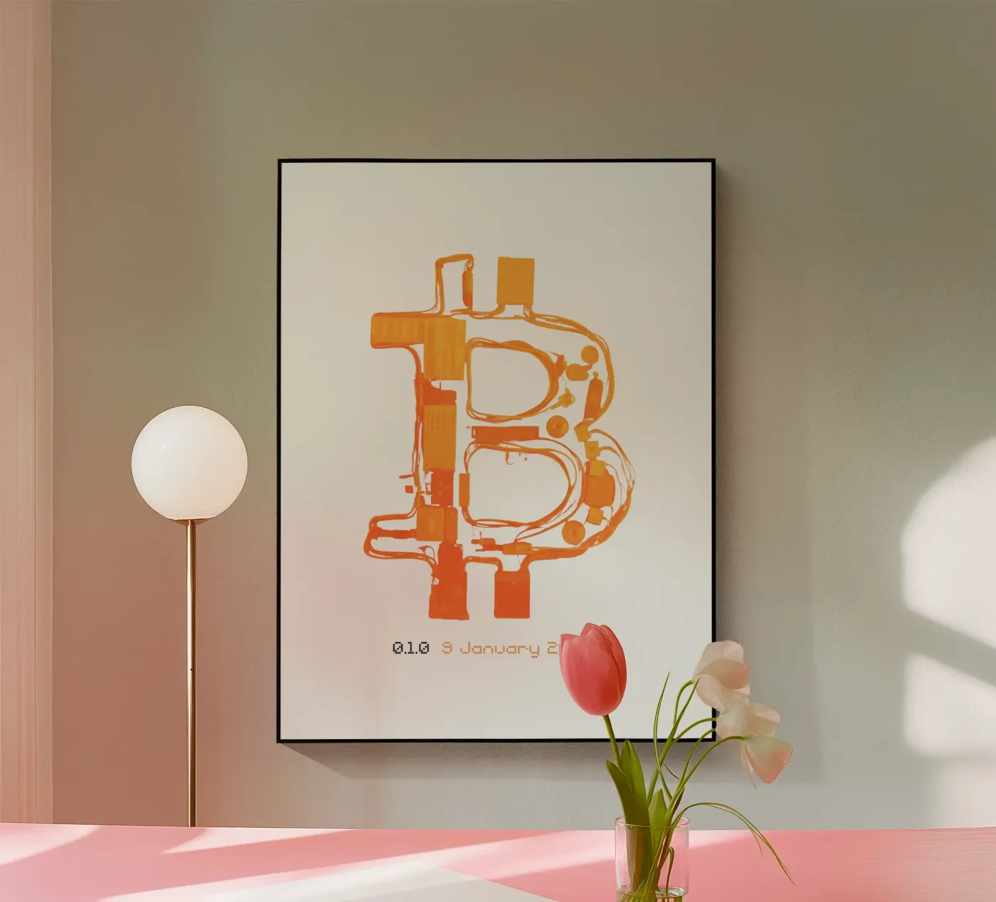 BTC_Trance Orange Burst plexiglass da Crypto_Jungle