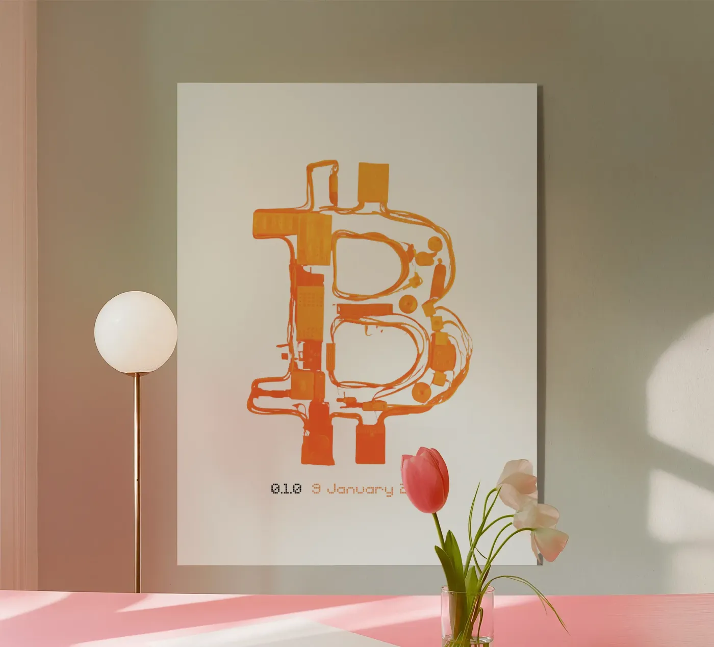 BTC_Trance Orange Burst plexiglass da Crypto_Jungle