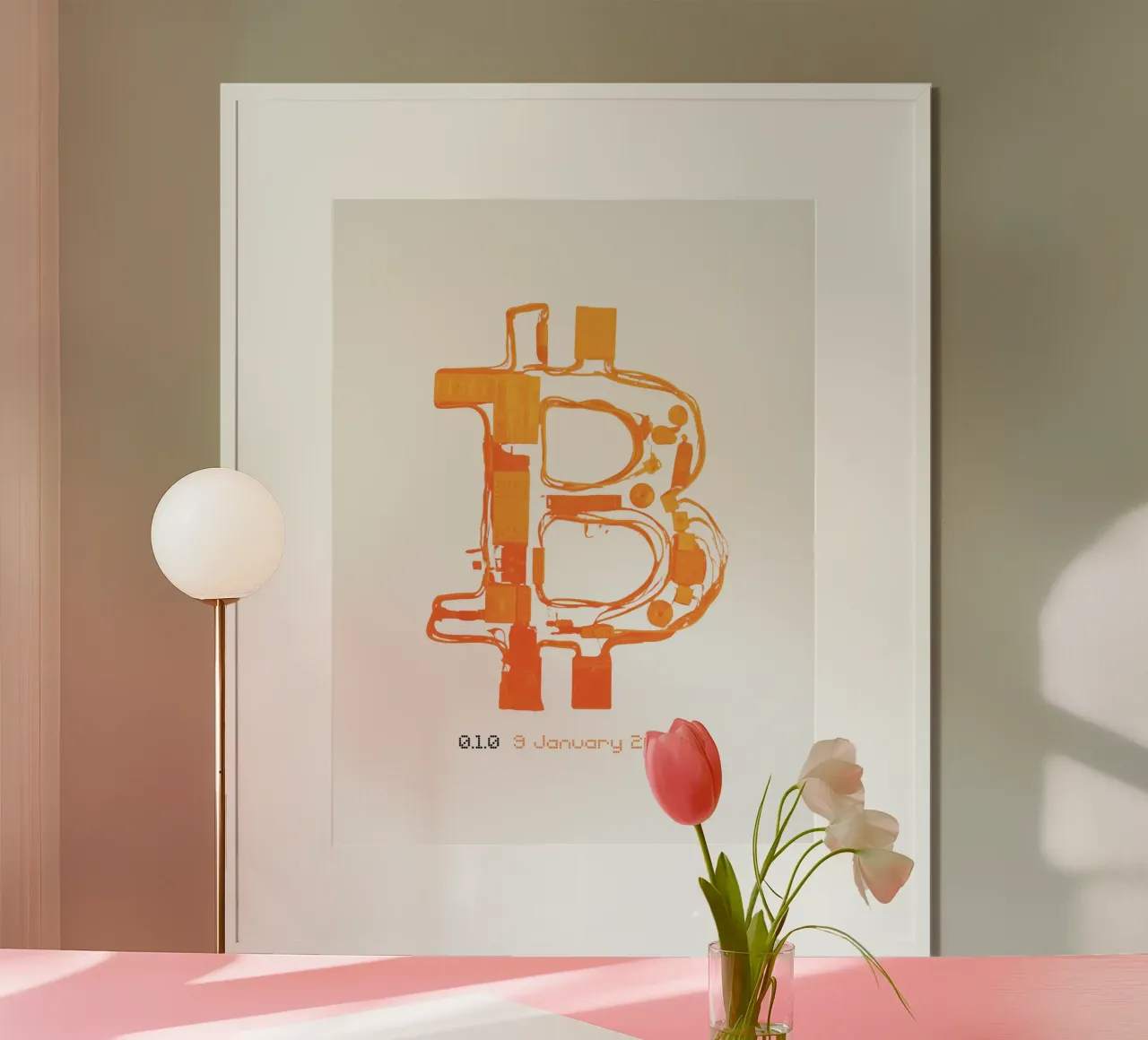 BTC_Trance Orange Burst carta hahnemühle da Crypto_Jungle