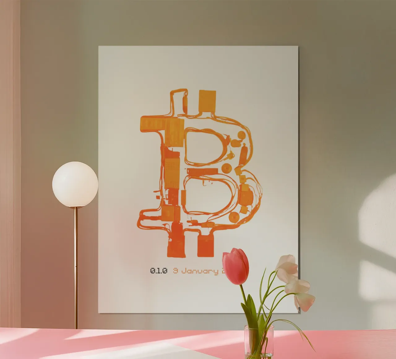 BTC_Trance Orange Burst carta hahnemühle da Crypto_Jungle