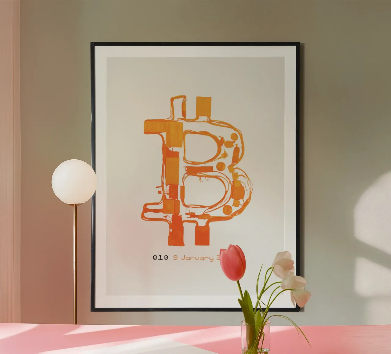 BTC_Trance Orange Burst carta hahnemühle da Crypto_Jungle