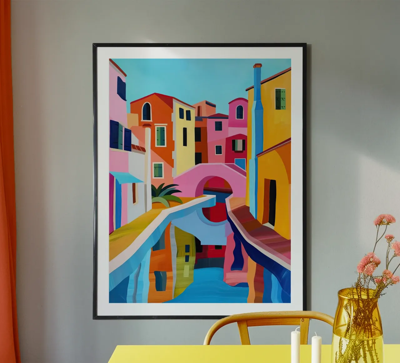 Murano Pastel Dorp | Olieverf op Canvas poster met aluminium frame van Autofocus