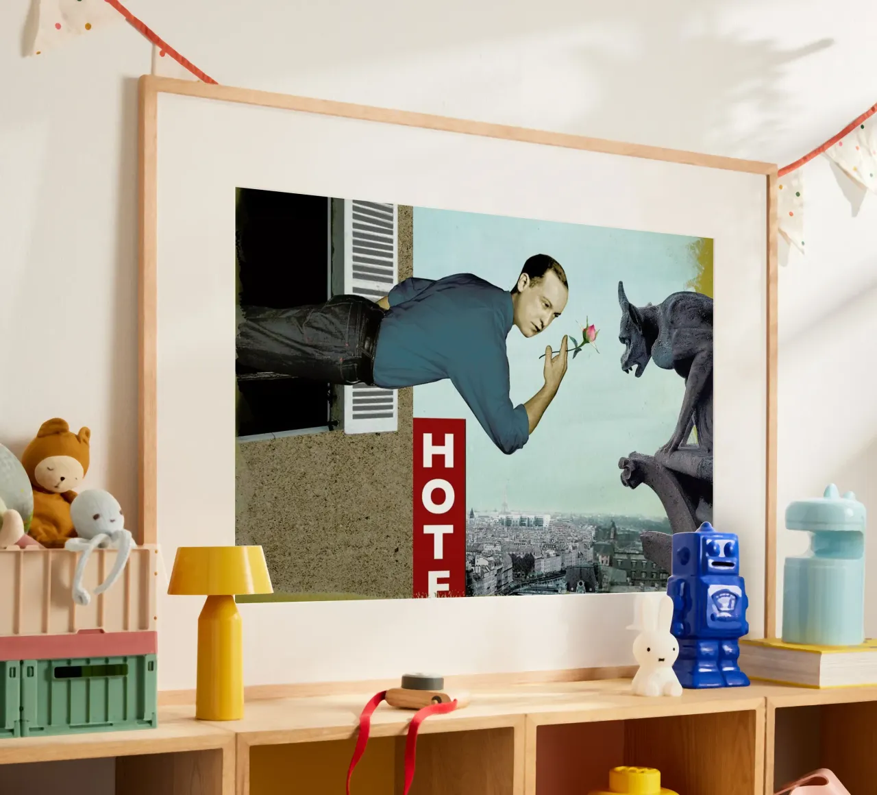 The Rose poster con telaio in legno da Ellen Weinstein