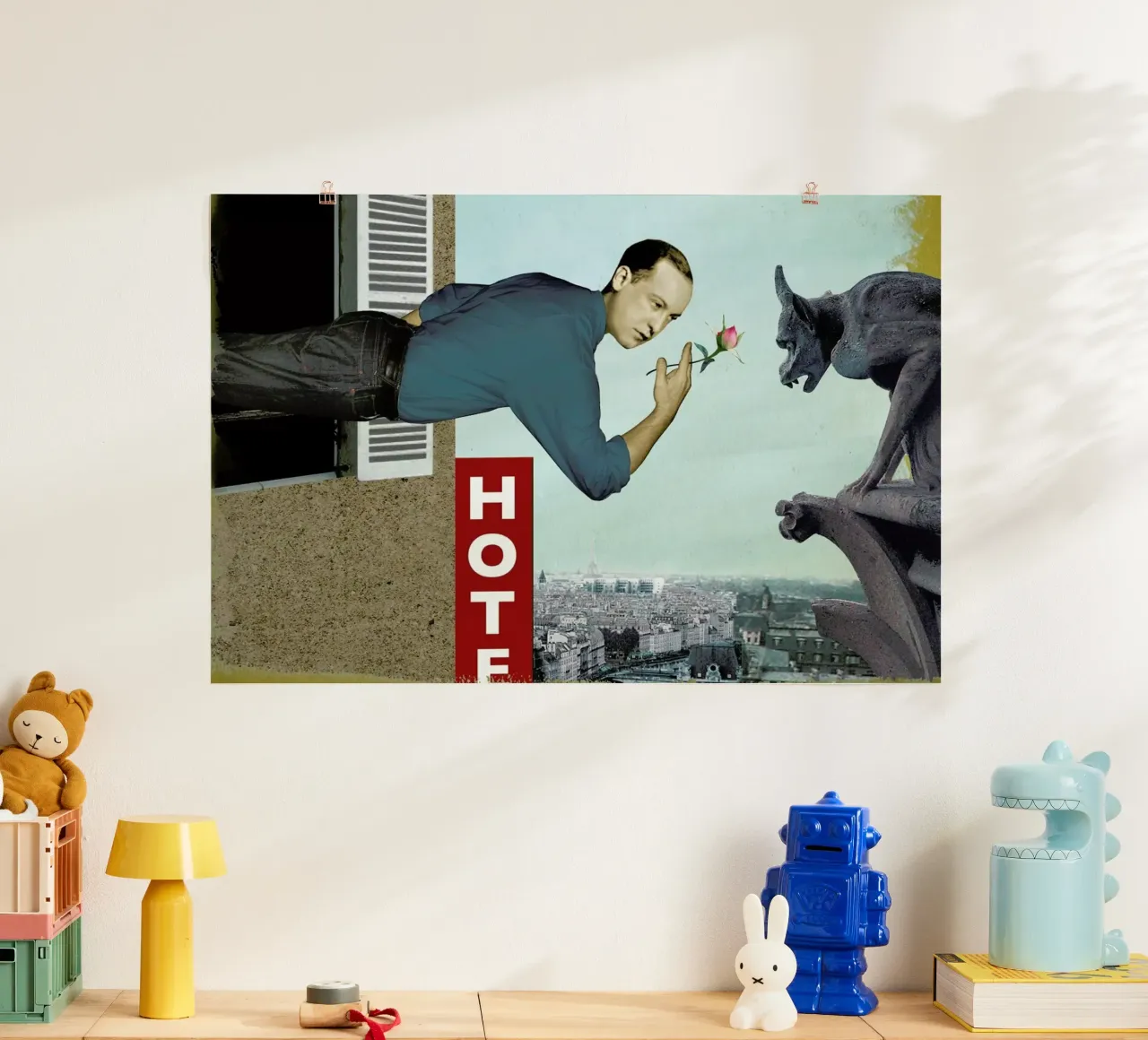 The Rose poster con telaio in legno da Ellen Weinstein