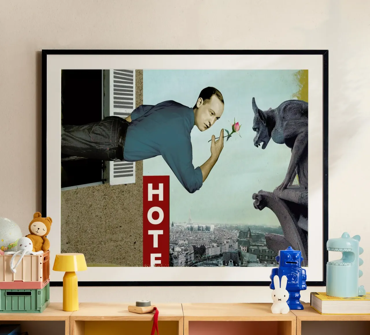 The Rose poster con telaio in legno da Ellen Weinstein
