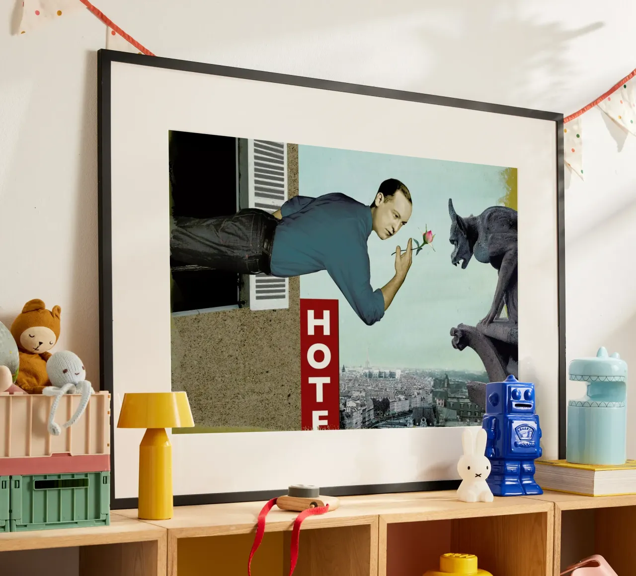 The Rose poster con telaio in legno da Ellen Weinstein