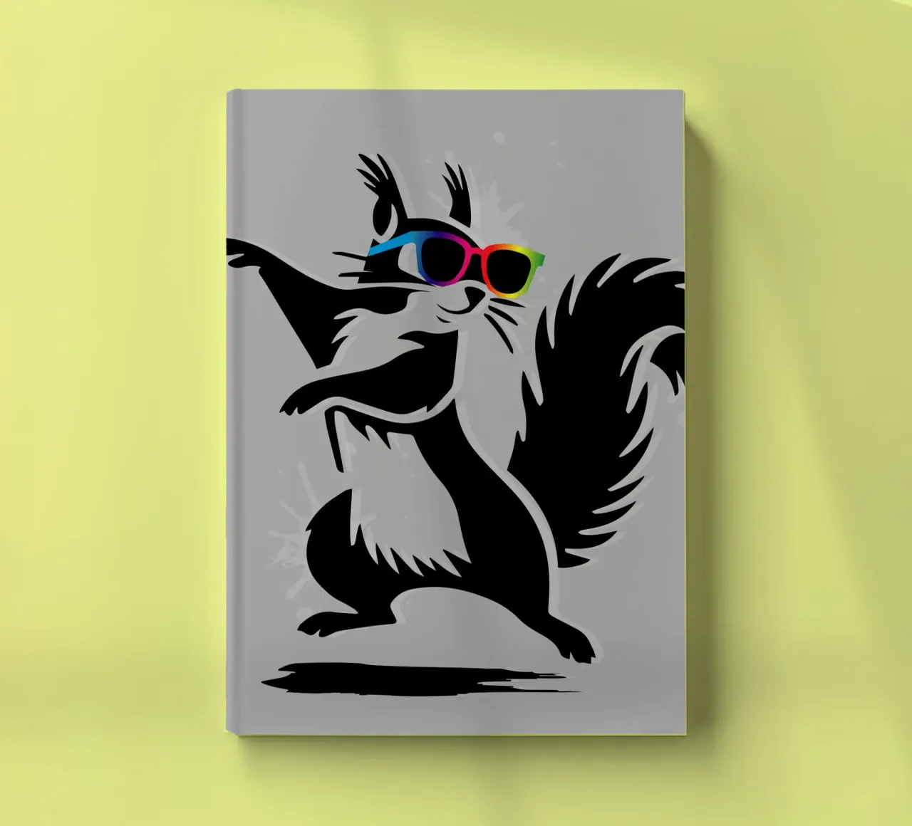 Stylish squirrel with sunglasses in stencil style notebook by namosh