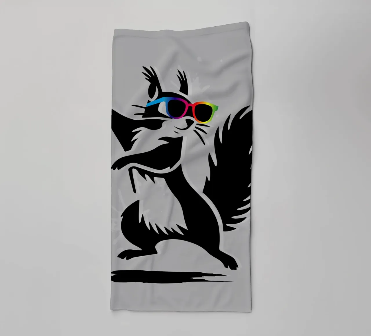 Stylish squirrel with sunglasses in stencil style towel by namosh