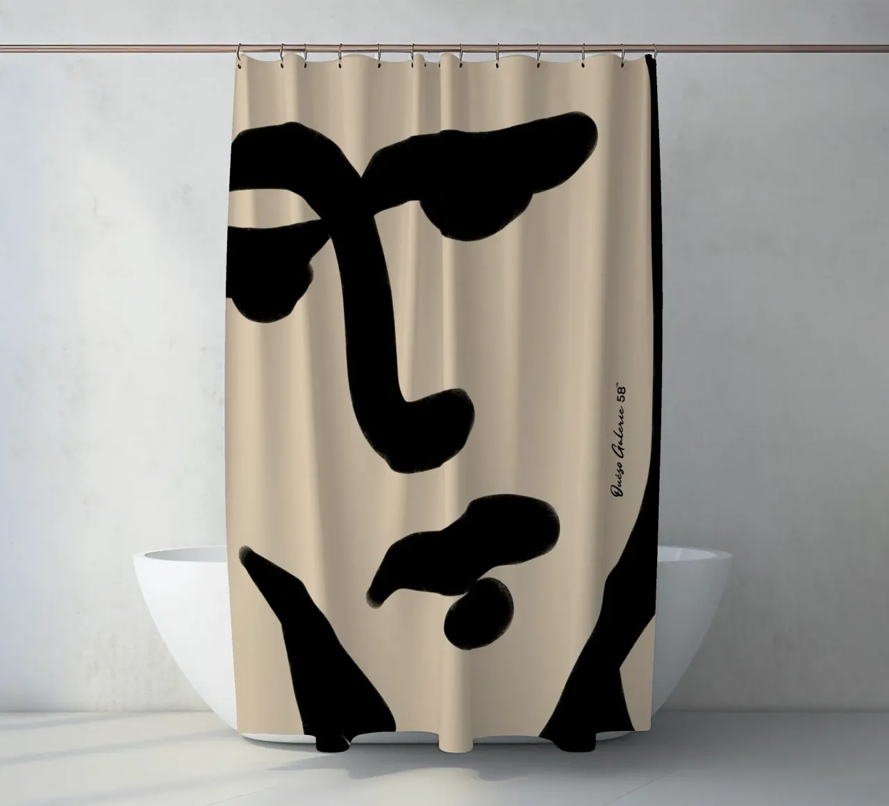 Lyrical Shapes shower curtain by Mike Leymi