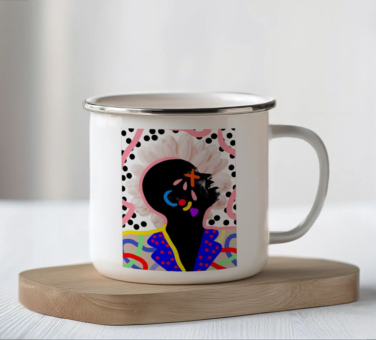 Afro Expressions tazza in smalto da Mathudace Créas