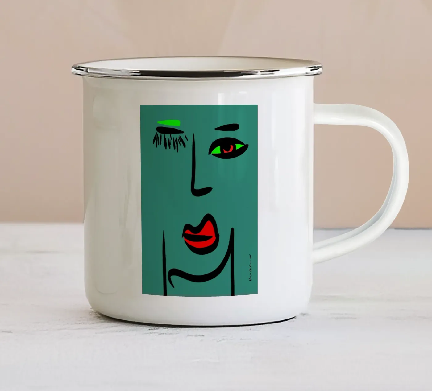 Soft Layers enamel mug by Mike Leymi