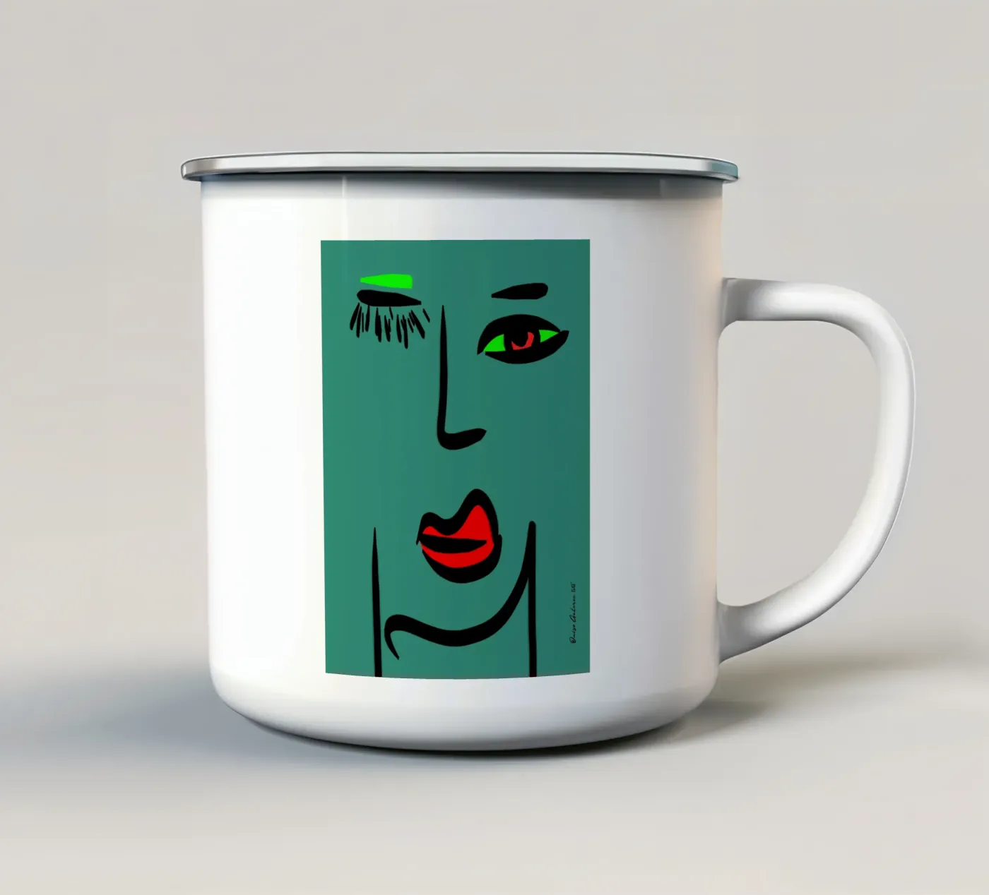 Soft Layers enamel mug by Mike Leymi