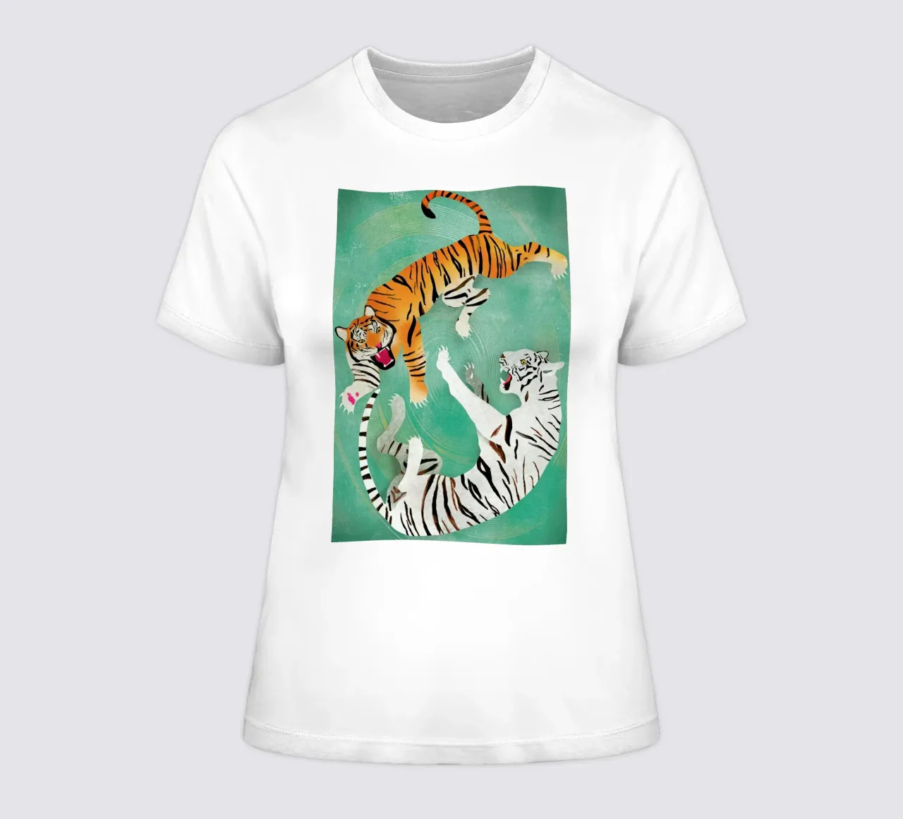 Tigers women's fitted t-shirt by Ellen Weinstein