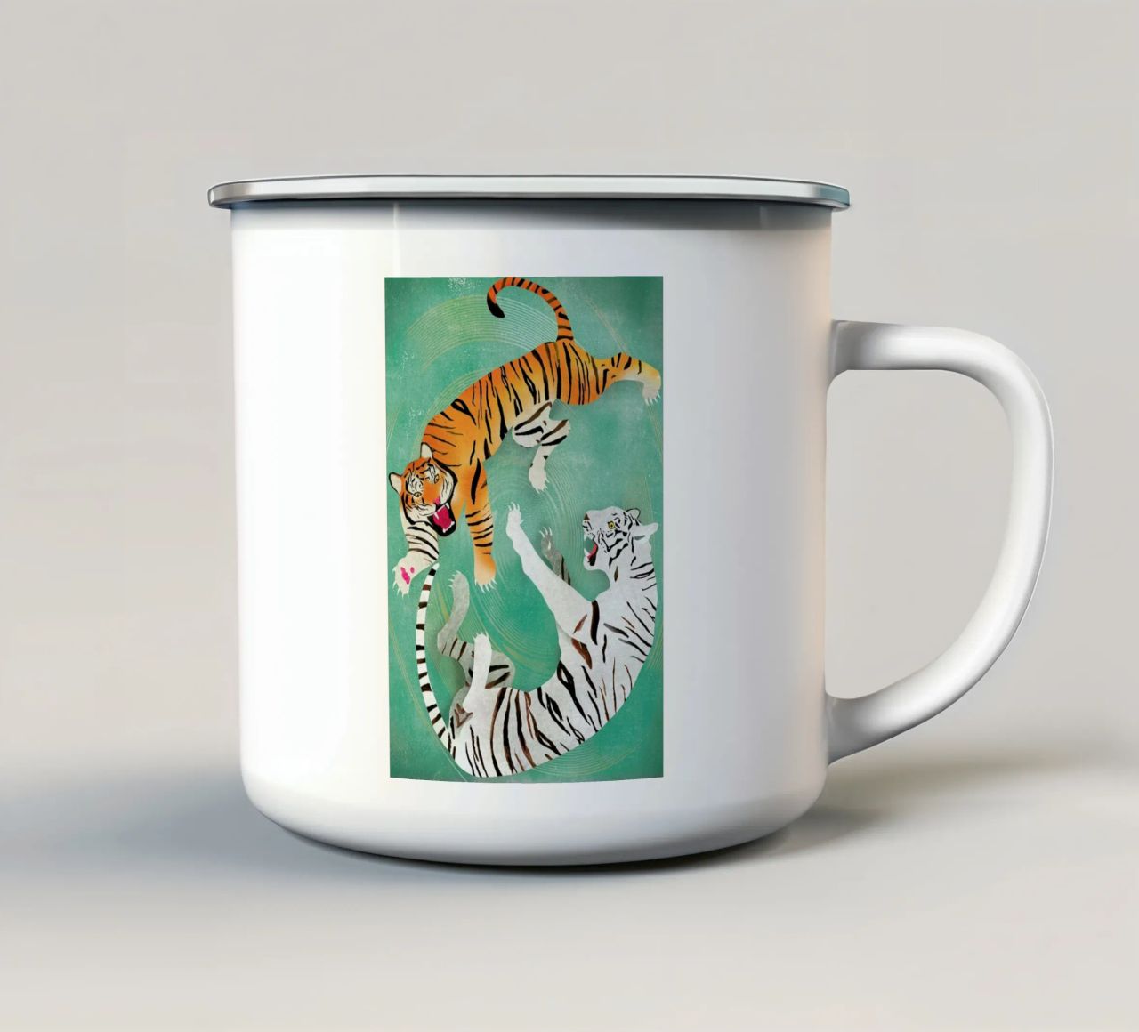 Tigers tazza in smalto da Ellen Weinstein