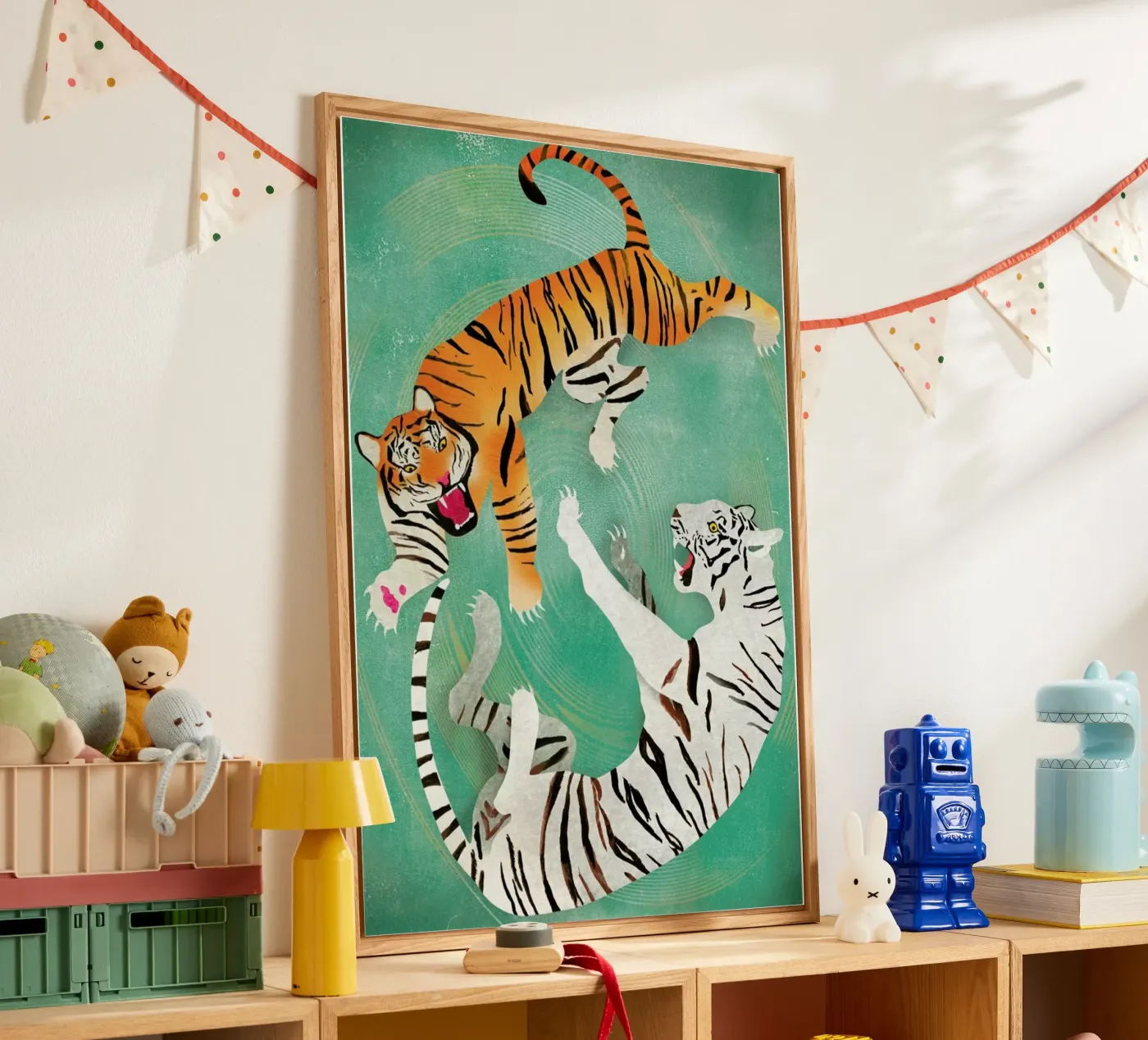 Tigers acrylic glass by Ellen Weinstein