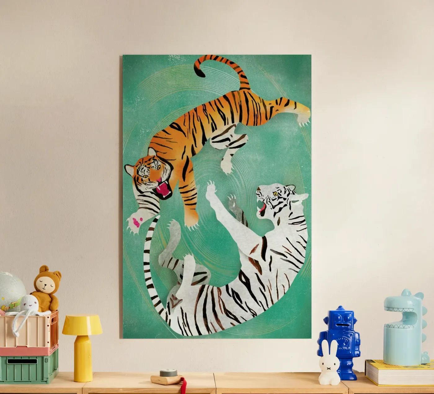 Tigers acrylic glass by Ellen Weinstein
