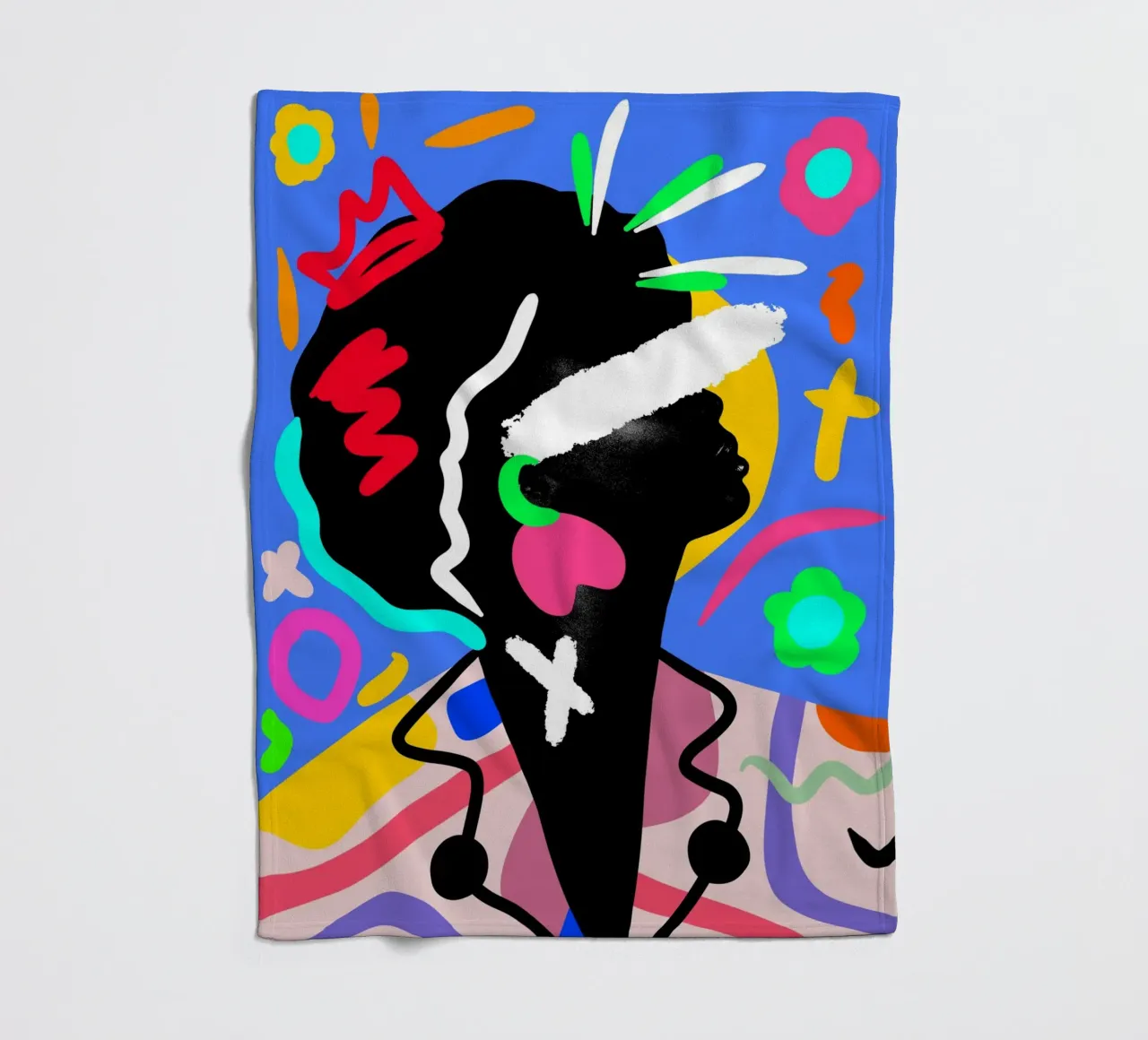 Afro Fusion fleece blanket by Mathudace Créas