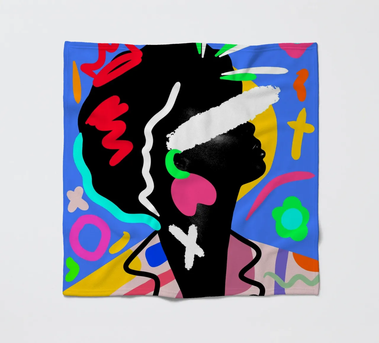 Afro Fusion fleece blanket by Mathudace Créas
