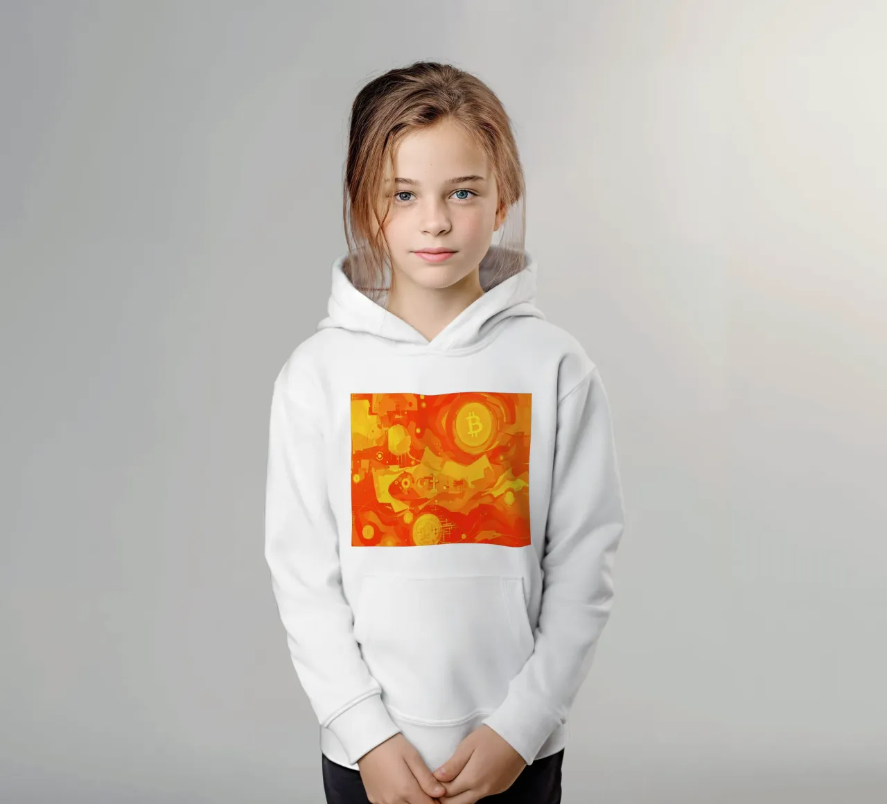 Abstract II Orange Burst felpa bambino con cappuccio da Crypto_Jungle