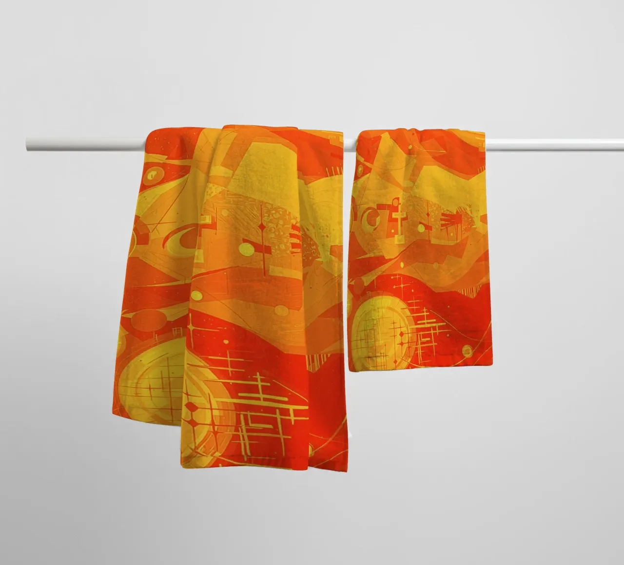 Abstract II Orange Burst asciugamano da bagno da Crypto_Jungle