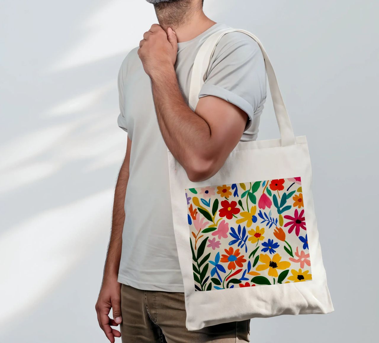Retro Midcentury Modern Matisse Flower Garden tote bag by Modern Muse