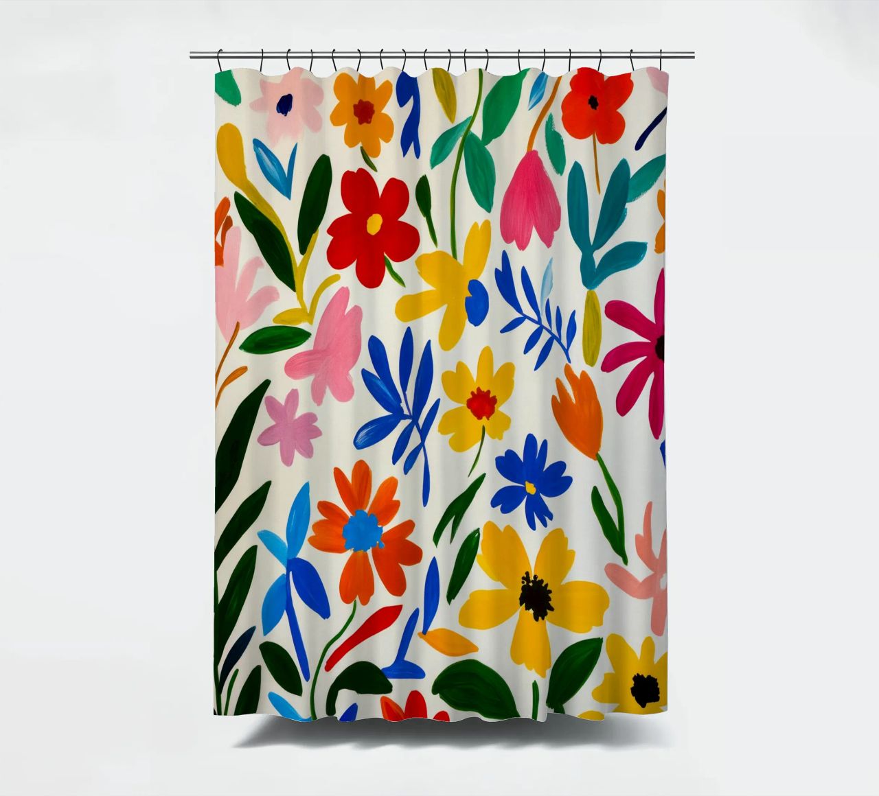 Retro Midcentury Modern Matisse Blumengarten Duschvorhang von Modern Muse